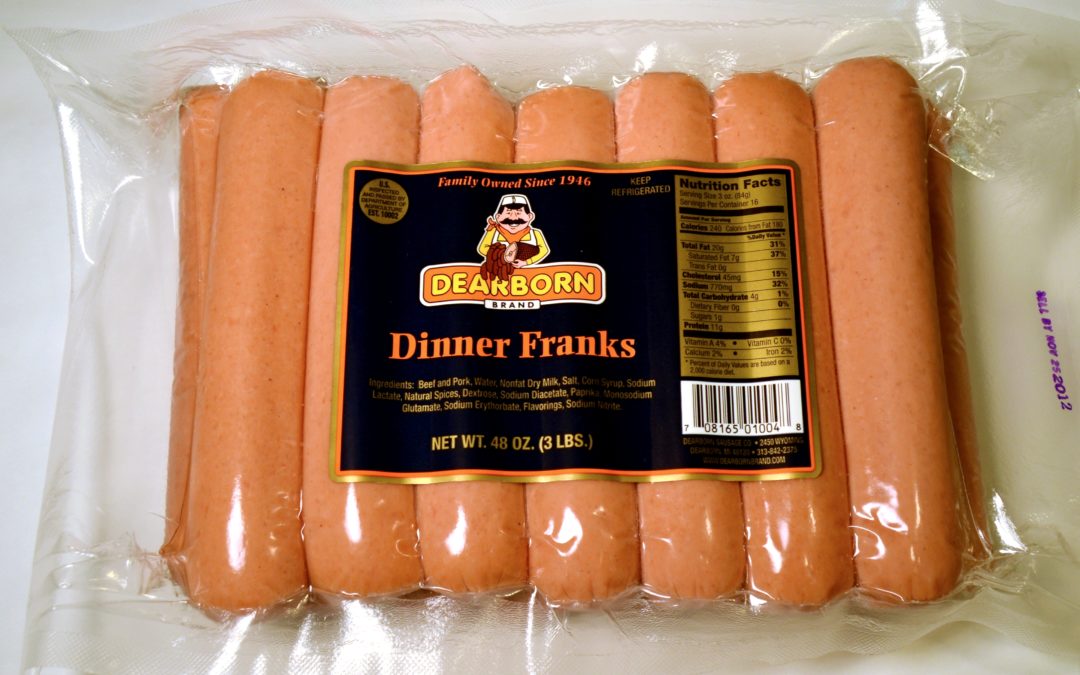 Skinless Franks 5 to 1 (3 lbs)