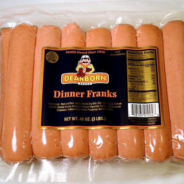 Natural Casing Franks 8 to 1 (1 lb) - Dearborn Brand