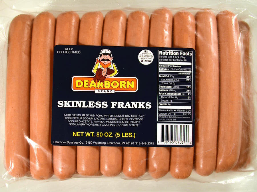 Skinless Franks 8 to 1 (10 lbs)